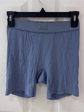 SKIMS Cotton Rib Boxers Size Small Blue Loungewear Sleep Shorts